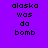 Pixelated text on a solid purple background arranged in four with identical text in each
