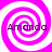 Four identical spiral patterns in magenta and white with the text "Amanda" overlaid on each, arranged in a
