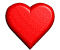 Red heart-shaped icons in various 3D orientations and sizes on a gray background.