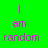 A 4-frame animated contact sheet showing a repeating text animation of 'I am random' in pink pixelated font on a bright green background, arranged in a 2x2 grid with identical frames across all four positions.