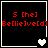 Four black square with red text 'S [he] Be[lie]ve[d]' and white borders, each containing a different heart symbol animation sequence