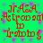 Red pixelated text on a green background with purple speckles, displaying "JrASA Astronaut in Training" across four repeated
