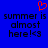 Blue background with black pixelated text reading 'summer is almost here! <3' and a red pixelated heart symbol above the text.