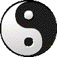 Nine circular black-and-white icons arranged in a , each displaying variations of yin-yang or spiral patterns with distinct internal shapes