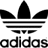 Black and white pixelated Adidas logo icon with three stripes above the brand name, displayed on a transparent background.