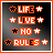 A 4-frame animated contact sheet showing pixelated text and star symbols with varying fill states on a dark gradient background.