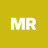 Static pixel art icon with white 'MR' letters on a solid mustard-yellow background, rendered in a low-resolution, blocky style with visible pixelation.