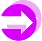 A sequence of six purple and pink circular icons with arrow symbols, each showing a different stage of an animation cycle against a gray background.