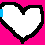heart-shaped icons with blue vertical stripes on a bright pink background, each stripe shifting position across frames