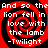 Red and black spiral pattern with white text repeating 'And so the lion fell in love with the lamb -Twilight' across four quadrants.