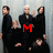Group of people in black attire with red text changing from M to MC to MCR over time.