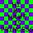 Green and purple checkered background with black text reading "HI MY NAME IS PRINCESSPRINCESS" in two identical , each containing a fainter duplicate of the same text