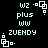 Pixelated text and geometric shapes on black background with light green and white elements arranged in repeating pattern.