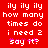 Red background with white pixelated text repeating 'ily ily ily how many times do i need 2 say it?' and pink sparkles on the last line.