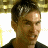 A 48x48 pixel buddy icon featuring a split composition with a person on the left and green text on a dark background on the right, displayed as part of an animated contact sheet.