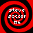 Four identical red and black spiral patterns with white text reading "steve soccer #6" arranged in a on a solid red background
