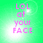 Green background with pink text reading 'LOL at your FACE' in four quadrants, each with subtle light effects.