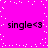 Bright pink background with white pixelated dots forming a scattered pattern, four instances of "single<3" text in dark gray font arranged in two