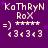 Purple background with repeated white text and symbols arranged in a pattern, featuring small purple stars scattered throughout