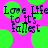 Pixelated text 'Love Life to its fullest' over bright pink background with green circles, animated with shifting text and background elements.