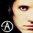 Static 48x48 pixel buddy icon featuring a partial face with dark hair and a circular white logo on the left side against a black background.