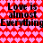 Red and pink pixelated heart pattern background with repeated black text "Love is almost Everything" in two horizontal