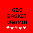 Red background with black text 'G2G BASKET WEAVIN' and five white/pink pixel hearts below, two versions showing heart animation.