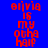 Red pixelated text on blue background reads "olivia is my other half" in two vertical with slight blur effects