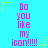 A static image with a bright cyan background displays repeated text in pink and yellow stars.