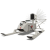 Animated pixel icon of a gray military tank with black and red details, positioned diagonally on white background