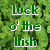 Green pixelated text reading 'Luck o' the Lish' on a green and black pixelated background.