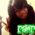 A person with long dark hair and bangs appears in a of six , with text and symbols changing