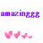 Pixelated text and heart symbols in purple, orange, blue, and pink on white background.