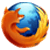 A circular pixelated icon featuring an orange fox curled around a blue globe with a light blue top, set against a gray background.