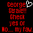 Red pixelated text on black background with a white heart symbol next to 'George' in the left , repeated across two