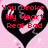 A static image with four heart-shaped black outlines on a pink background, each containing red pixelated text.