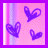 A 2x2 contact sheet of four animated frames showing a pink background with purple hearts and text phrases like "I Only Waste My Time" and "Dreaming Of You".