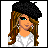 Animated pixel art contact sheet showing a female character in various poses with changing facial expressions and clothing, including text frames reading "sorry guys" and "i'm taken".