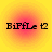 Four identical pixelated icons arranged in a , each displaying 'Biffle t2' text over a yellow-to-pink radial gradient background