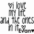 Pixelated grayscale icon with text fragments and heart symbols arranged in a grid-like composition on white background.