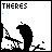 20 pixel-art frames showing a black silhouette figure with cyan splatters, cycling through text labels 'THERES', 'NOTHING', 'LEFT TO', and 'LOSE' in the top-left corner