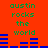 Green text 'austin rocks the world' on red background with blue horizontal bars in two , animated to shift bar positions