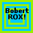 Four identical pixelated text icons arranged in a , each displaying "Bobert ROX!" with layered blue and green borders