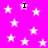 A bright pink background filled with scattered white stars and four black 'I' characters positioned at various points across the image.