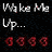 Pixelated text and a partial portrait on a black background with red accents, featuring the phrase 'Wake Me Up... When September Ends!' above a person's face.