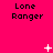 A bright pink background displays the text 'Lone Ranger' in black pixelated font across three , with white star-like and dot patterns scattered throughout