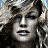 Animated contact sheet of three sampled frames from a 48x48 pixel buddy icon featuring stylized celebrity portraits with grayscale and blue tones.