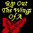 Yellow pixelated text "Rip Out The Wings Of A" above four colored butterflies on black background.
