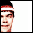 six pixelated character portraits with text elements, including "JOHNNY KNOXVILLE" and "THE RINGER" in bold black lettering on white backgrounds