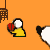 Animated contact sheet of a pixel art character holding a red object against an orange background with repeated grid elements.